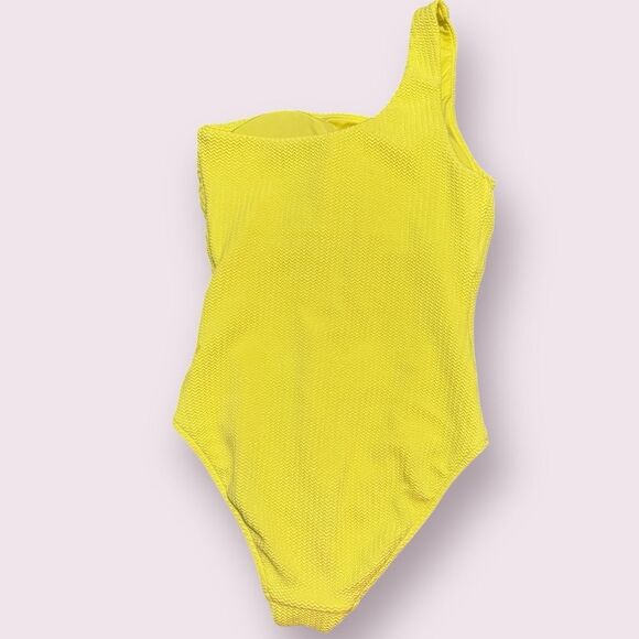 Anthropologie Seafolly NWOT Active One Shoulder One Piece Neon Lime Swimsuit 12 - Picture 8 of 13